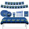Pre-Sale Blue Graduation Season Disposable Paper Plate Set Paper Cup Paper Towel Tablecloth Party Decoration Supplies