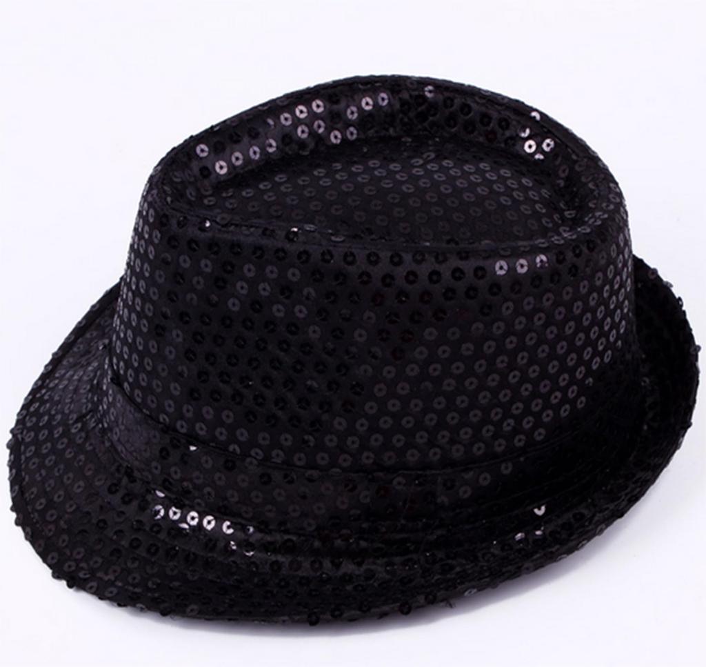 Детская шапка с блестками, галстуком, шапкой, перчатками, комплект из 3 предметов, танцевальные аксессуары, складная шапка, блестящий костюм, шапка для шоу, шапка для танцев, караоке, танцевальное шоу, сценическая магическая вечеринка