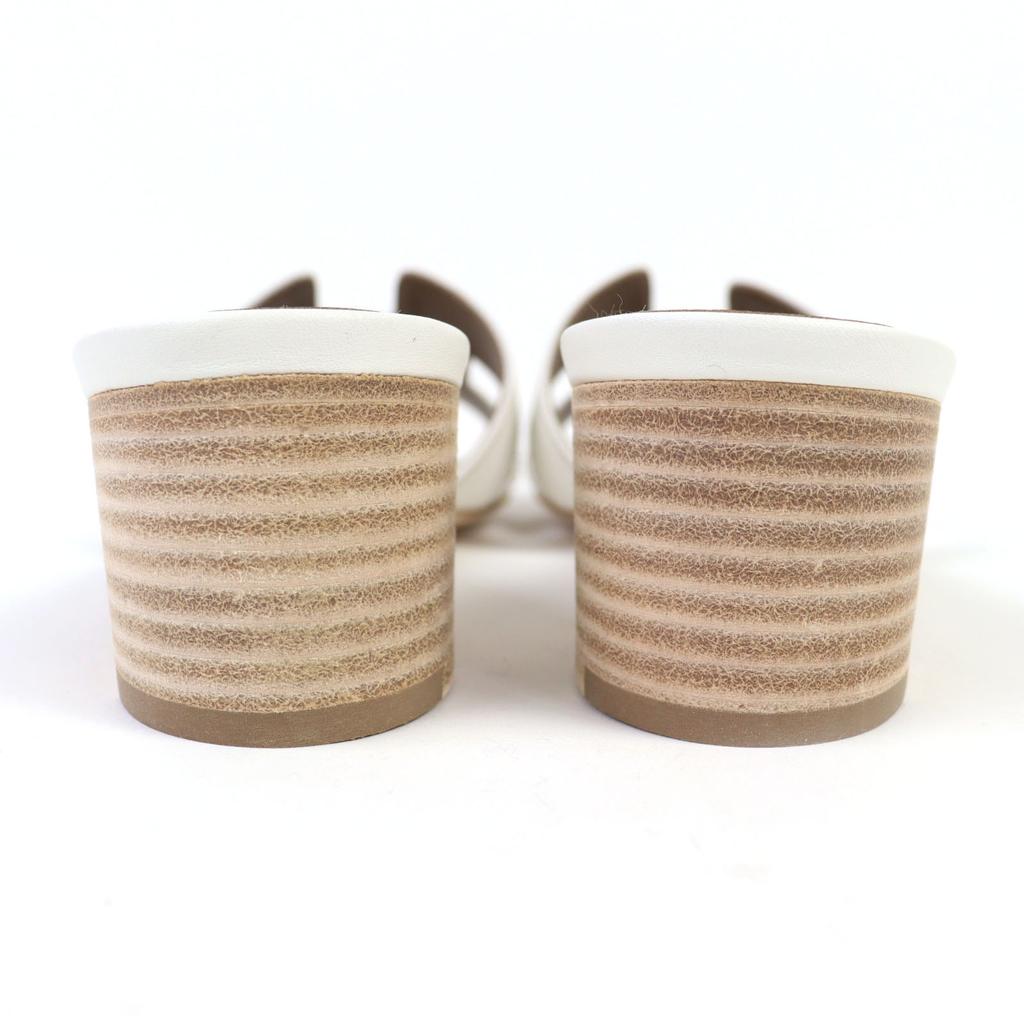 HERMES Sandals Oasis white leather Women 37 071002Z Used