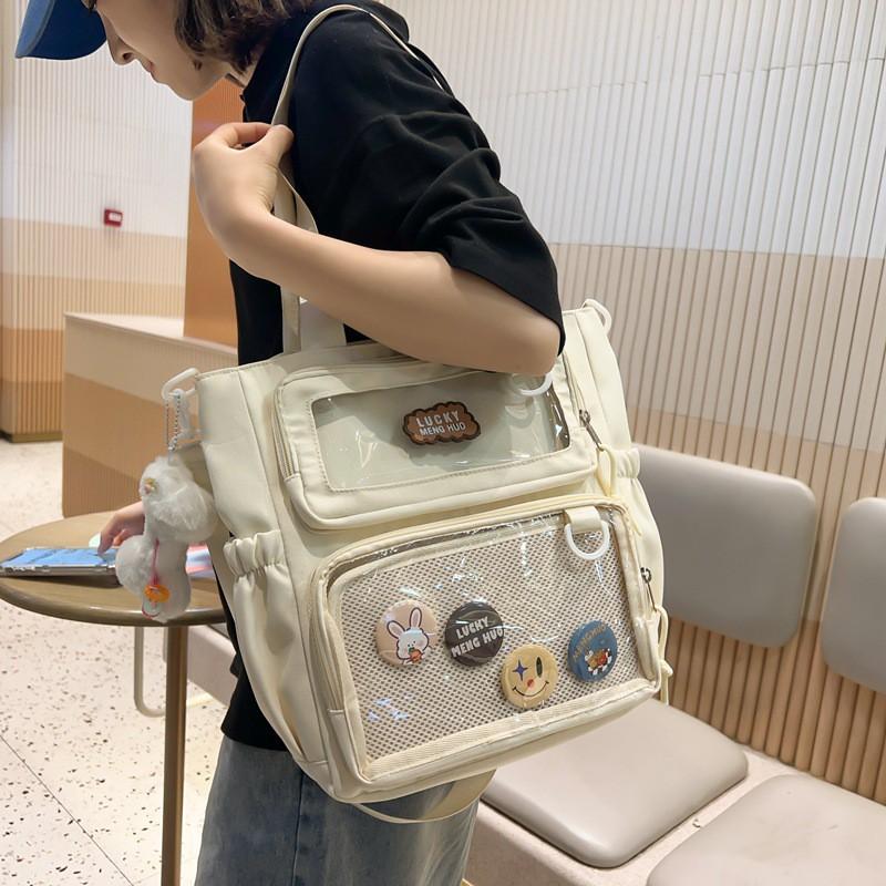 Japanese All-match High-face Value Large-capacity JK Transparent Pain Bag Light Schoolbag Women's Simple Backpack