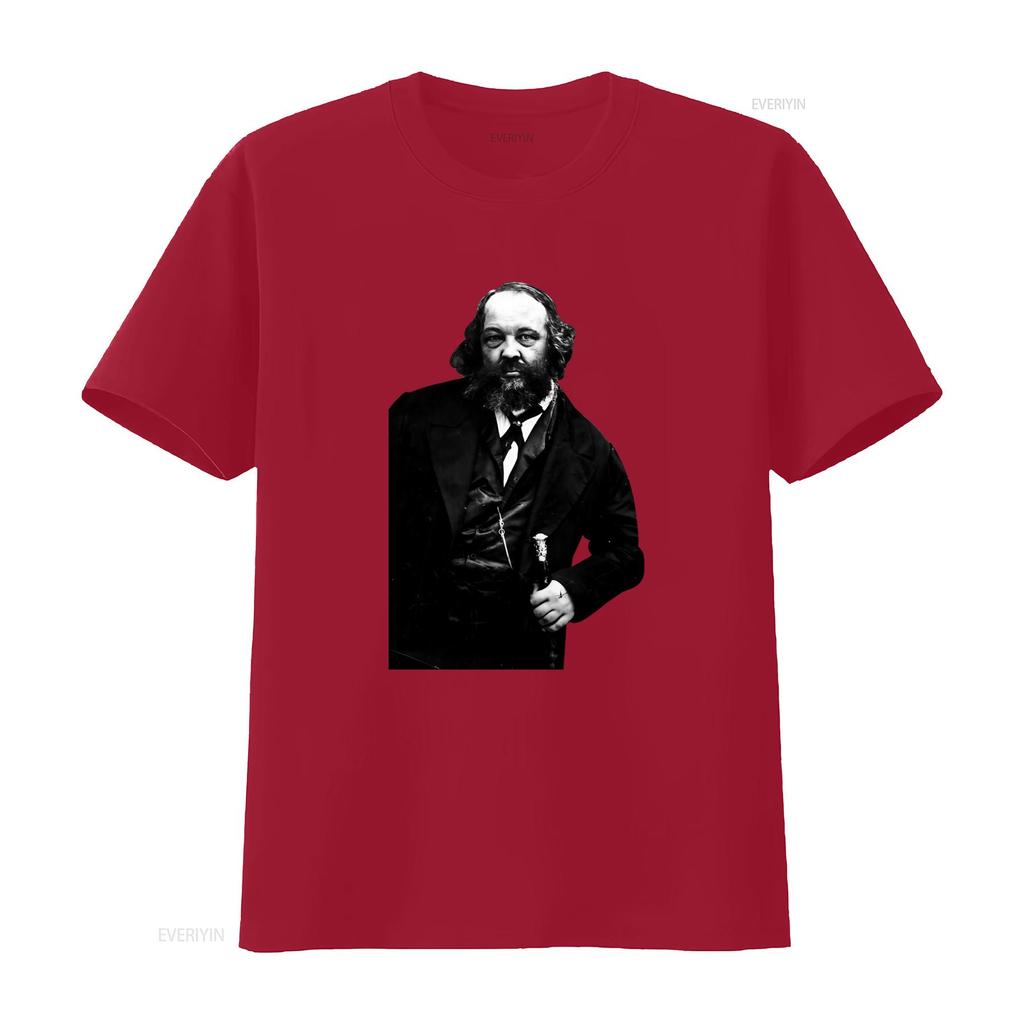 Mikhail Bakunin Anarchia Vintage Style T Shirt for Men and Women Unique Historical Figure Print High Quality Fabric vintage