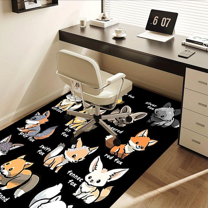 Chair Mat: Cute Fox Designs for Office Carpet, Large Rug Decor, Sofa Cover, Gift Idea for Home & Living Room, Suitable for Various Rooms
