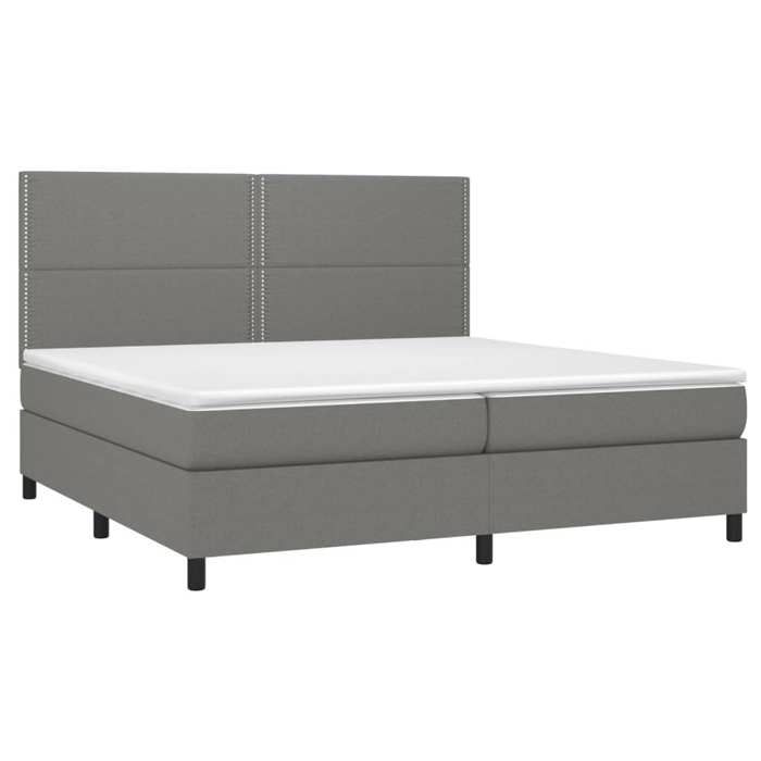VidaXL Slat Bed Base with Mattress and LED, Upholstered Bed with Headboard, Double Bed, Adult Bedroom Bed, 3134822
