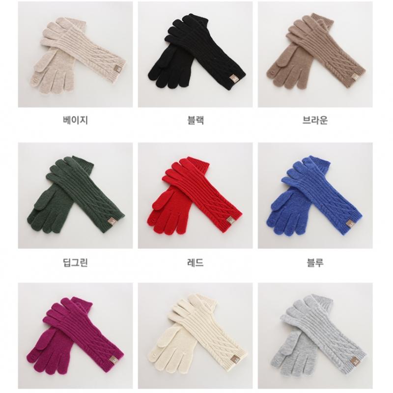 Shop   Cable BraiDeD SmartphOne Touch Wool Rib Gloves D On Wgl 0513 Brown