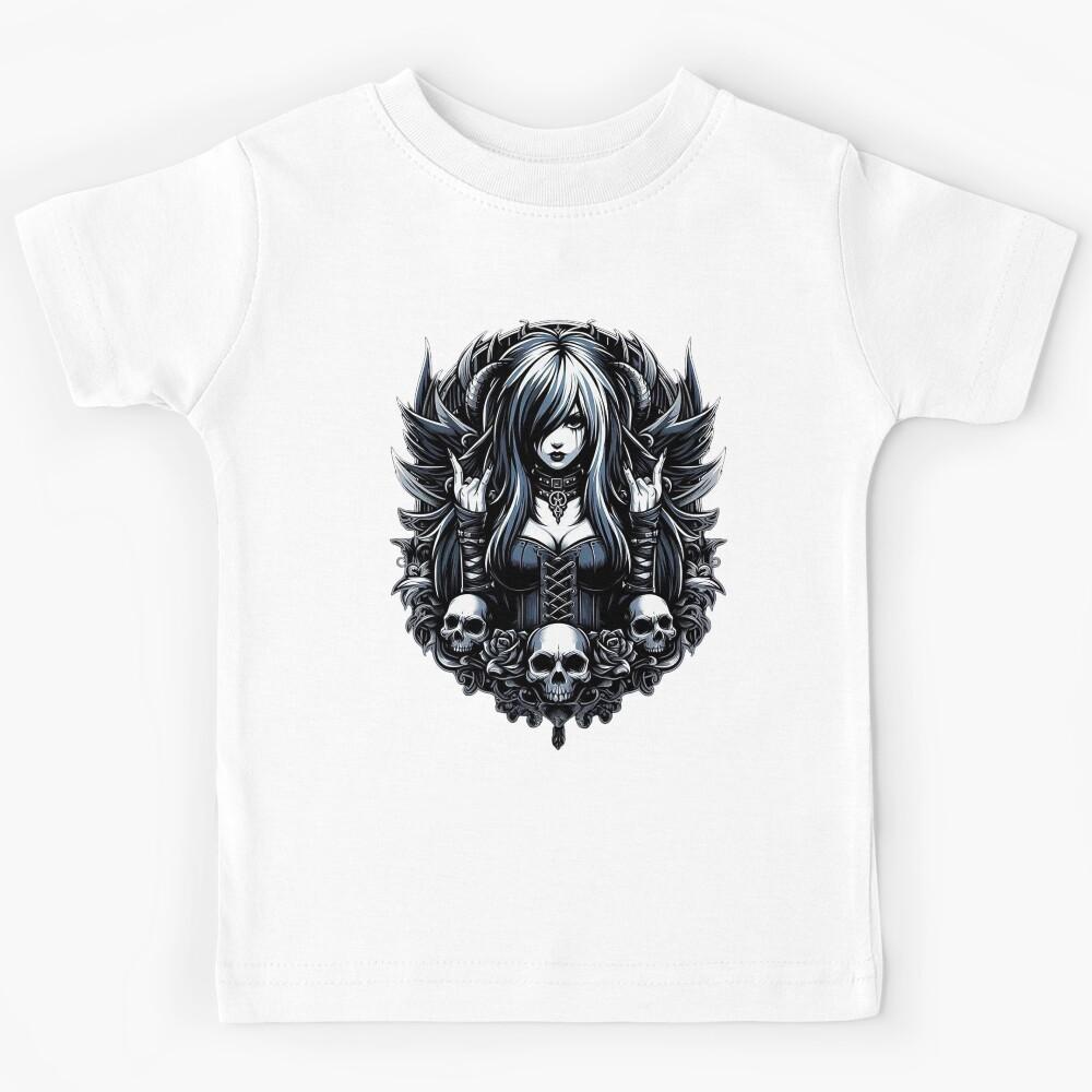 Gothic Rocker Girl Kids T-Shirt