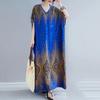 Vintage Floral Satin Maxi Long Dress for Women Plus Size Casual Loose Summer Dresses New In