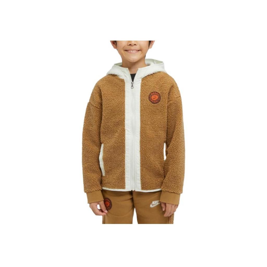 Nike Повседневная куртка с капюшоном и молнией в стиле колор-блок Детские куртки Tender-Gold FV3979-288
