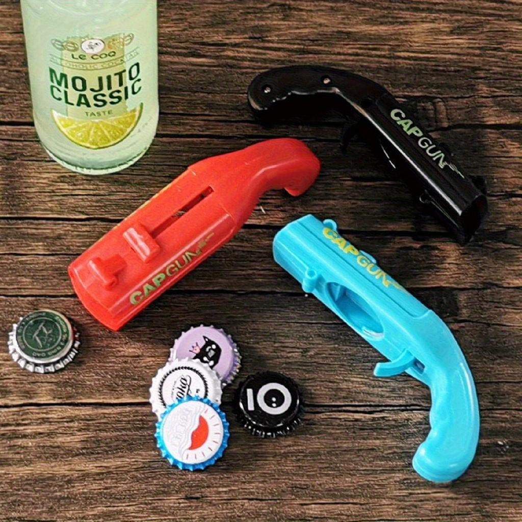 4pcs CapGun Bottle Opener, Plastic Beer Launcher, Fun Drink Game Accessories, Suitable for Family Gatherings, Bars, Outdoor Barbecues, Party Supplies