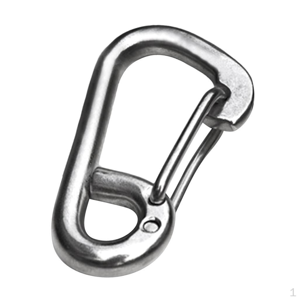 304 Stainless Steel Spring Snap Link Hook Clip Carabiner Keychain Keyring For Camping, Fishing,