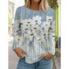 Fashion Design Women's T Shirts 3D Print Floral Graphics Long Sleeve Crew Neck Regular Fit Spring/Fall Thin Style Flower Shirts