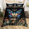 Boho Butterfly Duvet Cover Twin King,Star Moon Starry Sky Galaxy Bedding Set For Boy Girl,Cute Mushroom Daisy Flower Quilt Cover