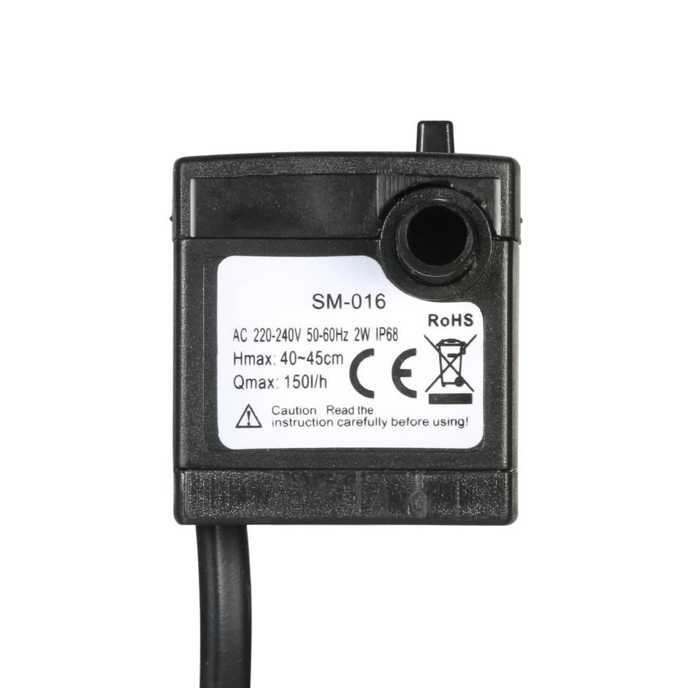 Погружной водяной насос 150 л/ч, 2 Вт для настольных аквариумов, фонтанов, прудов, водных садов и гидропоники