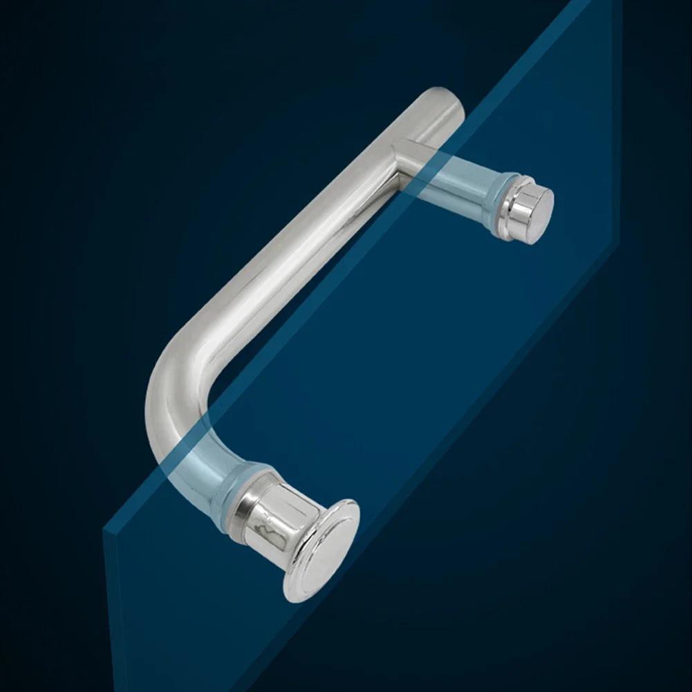 Ручка для душевой двери с отверстием 145 мм, ручка для раздвижной стеклянной двери, для ванной комнаты, душевая кабина, нержавеющая сталь, хром, F-образная ручка, фурнитура для дома