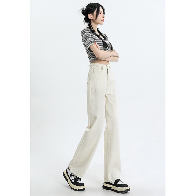 Женские облегающие прямые джинсы Petite Slim Fit, весенние широкие брюки с высокой талией и драпировкой, длина до пола