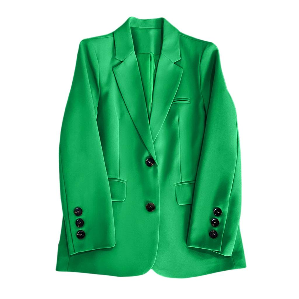 Женские модные жакеты с длинным рукавом на одной пуговице, элегантные женские блейзеры в деловом повседневном стиле