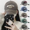 Letter Baseball Cap For Men Women Retro Washed Cotton Hat Embroidery Duck Tongue Cap