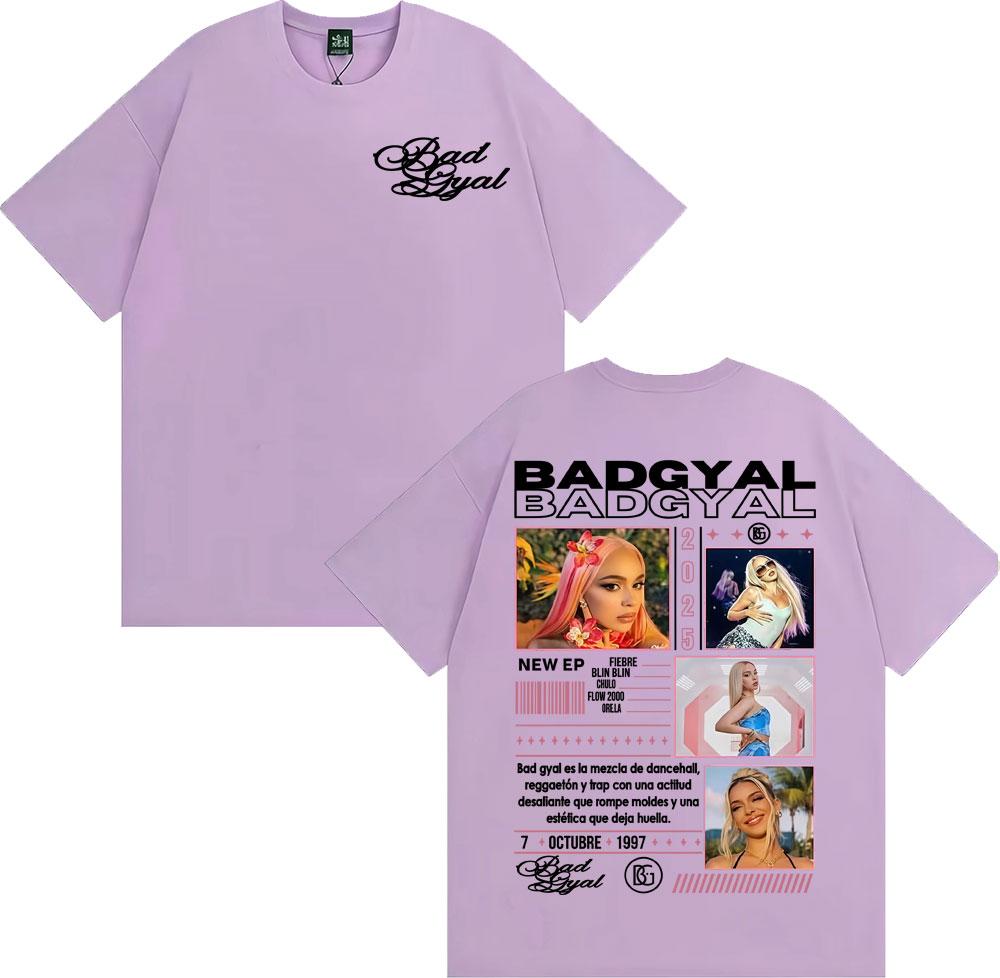 Singer Bad Gyal Album Tour 2025 Merch Tshirt Unisex Womens Fashion Aesthetic Vintage T Shirts Cotton Casual Short Sleeve T Shirt