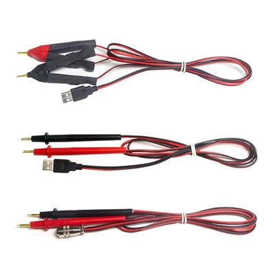 Прецизионный USB 4-проводной Кельвин-зажим Тестовый щуп для измерения сопротивления батареи Пластиковый зажим для проверки внутреннего сопротивления батареи 1-100