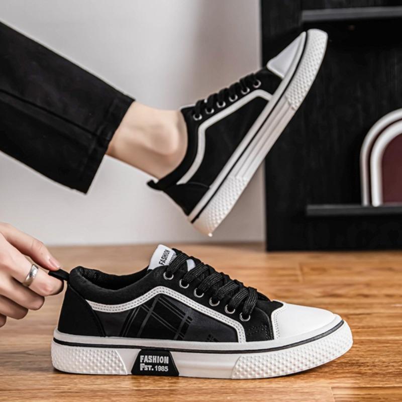 Мужская обувь Классика Низкие парусиновые туфли Дышащая повседневная обувь Молодежная студенческая обувь для скейтборда Нескользящие кроссовки для мужчин Большой размер