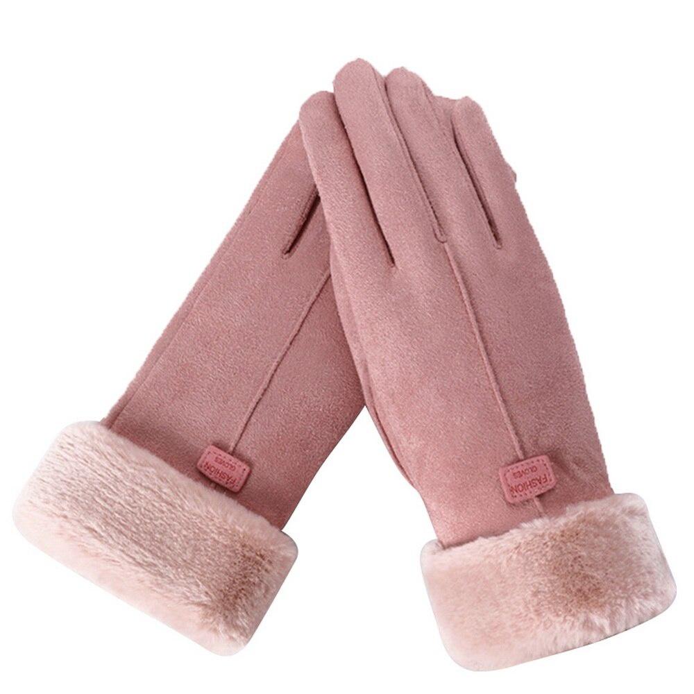 Fashion Women Gloves Autumn Winter Cute Furry Warm Mitts Full Finger Mittens Women Outdoor Sport Female Gloves Screen