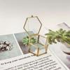 Glass Jewelry Accessory Box Hexagon Geometric Jewelry Storage Box Accessory Box Ring Box  Wedding