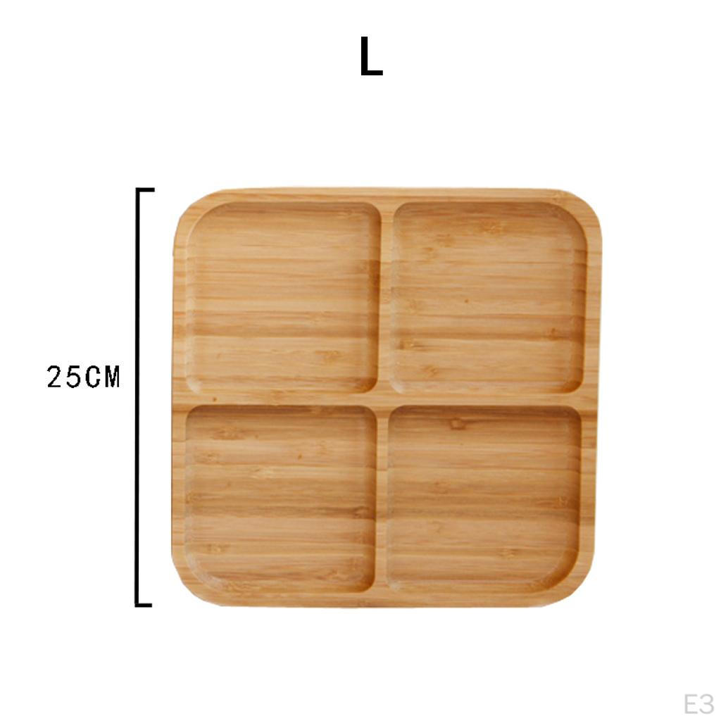 4-Compartment Bamboo Appetizer Serving Tray