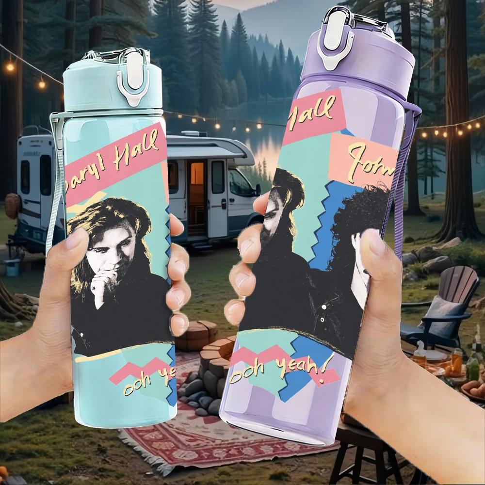 1PC Black Duo Male Art 750ml sports water bottle leakproof straw lid outdoor office home