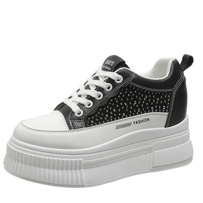 Модные женские туфли для скейтбординга Белые кроссовки на высокой платформе для женщин PU кожаные женские массивные туфли Летние кроссовки Tenis Femme