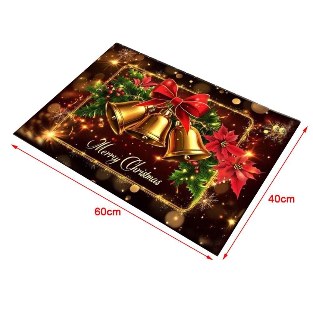 Anti Slip Christmas Carpet Non-Slip Durable Cartoon Bathroom Mat Retro Absorbent Santa Claus Elk Door Mat Home Decoration