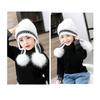 3-12 Years Autumn Winter Kids Beanie Hairball Solid Color Thickened Fleece Lined Jacquard Baby Girls Knitted Hat for Outdoor