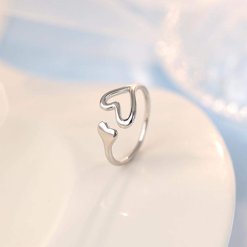 Кольцо Banyan Tree S925 Silver Peach Heart Open Ring - Женский простой и стильный дизайн