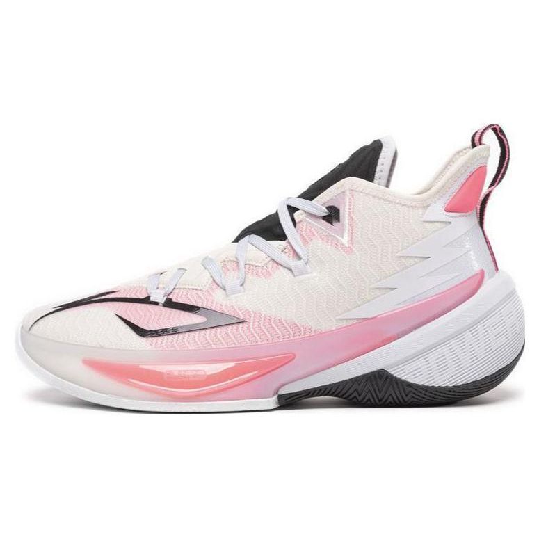 Li-Ning Air Strike 9 Premium Shock Absorption Anti-Slip Wear-Resistant Mid-Top Basketball Shoes Men Sneakers White Pink ABAS073-F