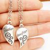 2Pcs/Set Mother Daughter Flower Carved Love Heart Pendant Necklace Gift