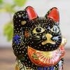 Japanese Warehouse Beckoning Cat Figurine Pottery Kutani Ware Right Hand Beckoning Cat Kuromori Feng Shui Good Luck Interior Japanese Style