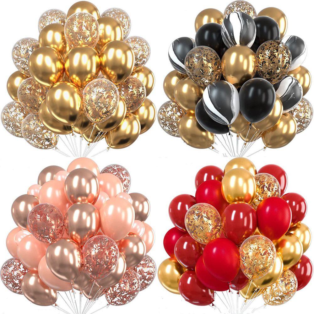 30 шт. Шары для вечеринки по случаю дня рождения, детского душа, металлические латексные шары, свадебные воздушные шары, конфетти