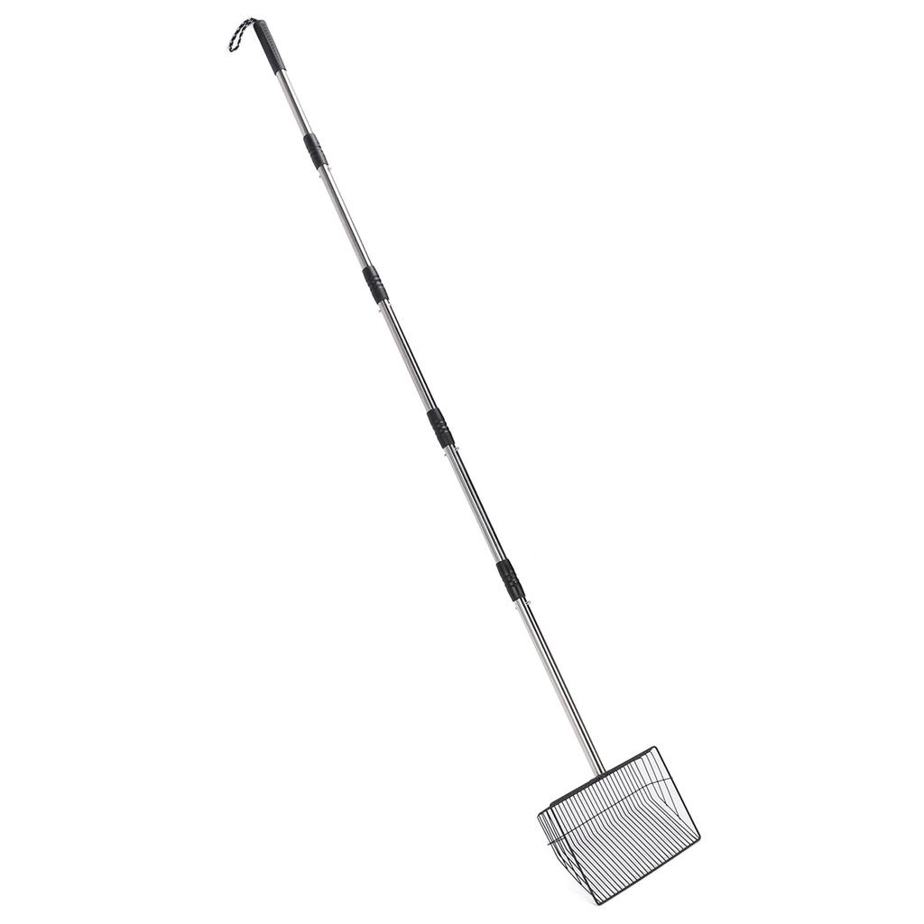 Chicken Poop Scooper 201 Stainless Steel Chicken Coop Litter Scoop Cat Litter Scooper with 5 Extendable Handles