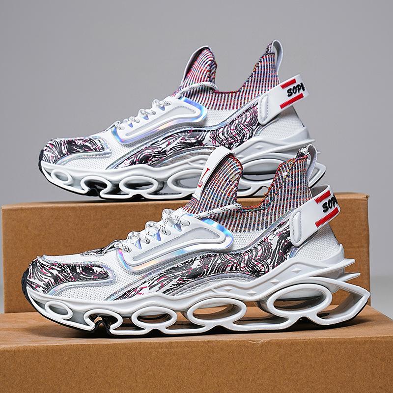 Новые носки, лезвие, дышащие кроссовки для пап из мушиной ткани, повседневные кроссовки большого размера для мужчин