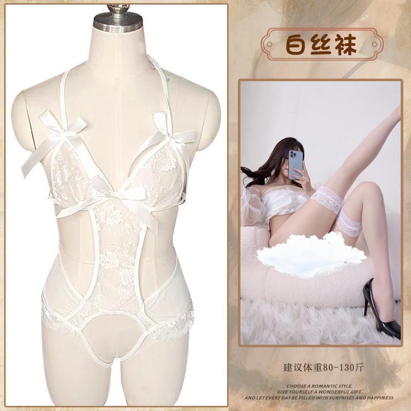 Sex underwear pure desire purple lace onesie sexy open crotch free temptation sex uniform
