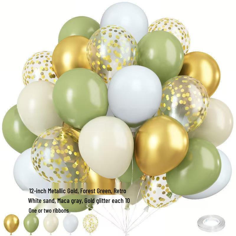 50PCS 12-inch Matte Balloon Set for Birthday, New Year, Wedding, and Party Decorations