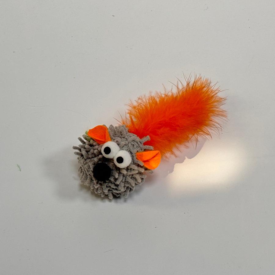 Набор игрушек для кошек: Плюшевая мышь с перьями, молярная и устойчивая к укусам