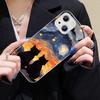 Чехол для телефона «Кошка в звездном небе» для IPhone 14 13 12 Mini 11 Pro XS Max X XR 14 Plus, чехол из закаленного стекла