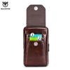 BULLCAPTAIN Genuine Leather Men's Waist Packs Phone Pouch Bags Waist Bag Male Small Chest Shoulder Belt Bag Small Waist Packs