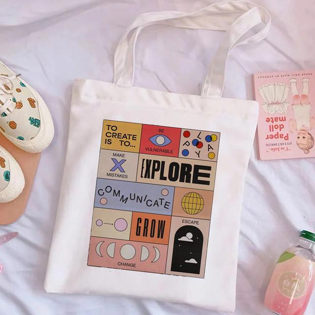Холщовая сумка на плечо, женская большая сумка с мультяшным принтом и буквенным принтом, Холстовая сумка для покупок, экологически чистая многоразовая складная сумка с героями мультфильмов для девочек