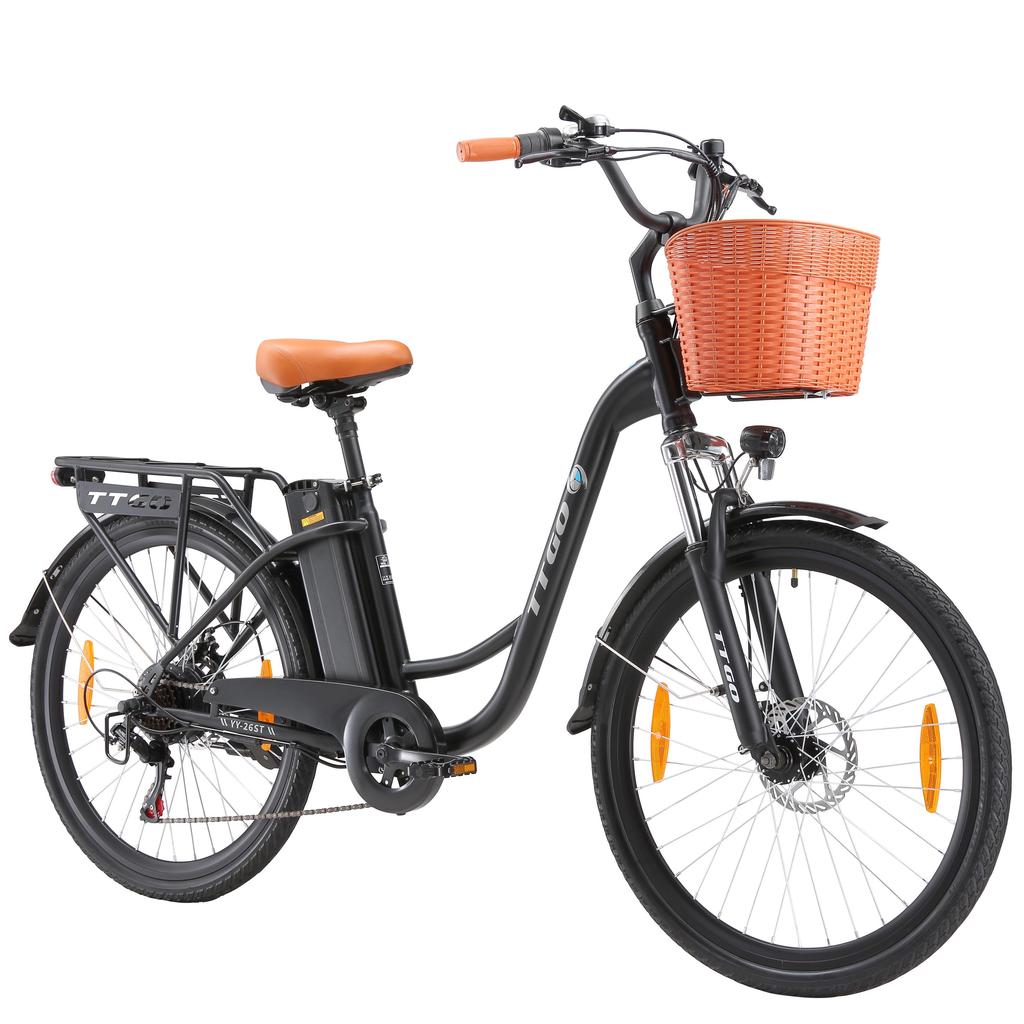 TTGO YY-26ST черно-белый 250 Вт двигатель + 36 В 14,5 Ач съемный аккумулятор, 26 * 1,75 дюймовые шины Ximano 6-скоростной 25 км/ч городской дорожный электровелосипед