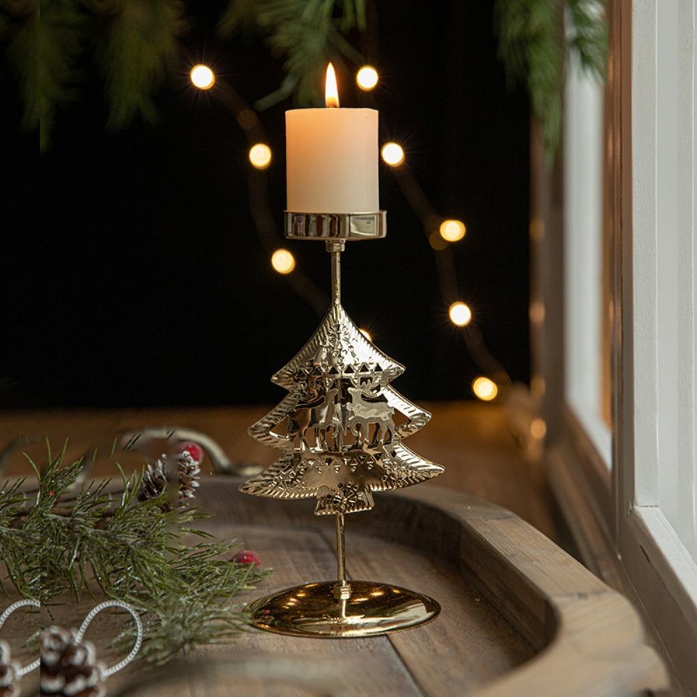 Decorative Xmas Tealight Holder Elk Christmas Candlestick Wedding Party