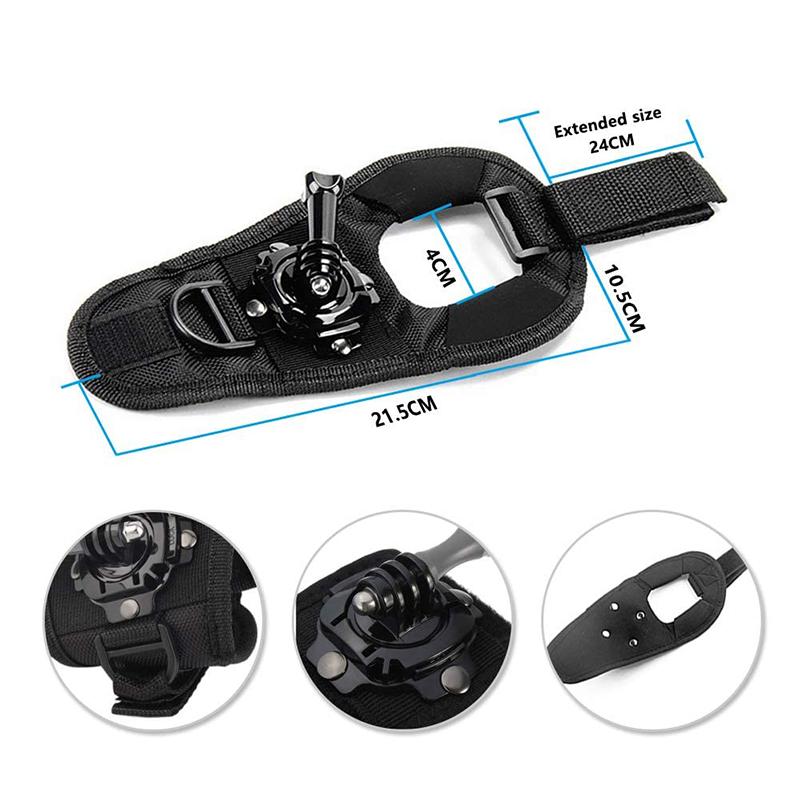 Крепление на ремешок для перчаток с вращением на 360° для GoPro Hero 12 11 10 9 8 7 6 5 SJCAM Insta360 X2 X3 DJI Osmo аксессуары для экшн-камеры