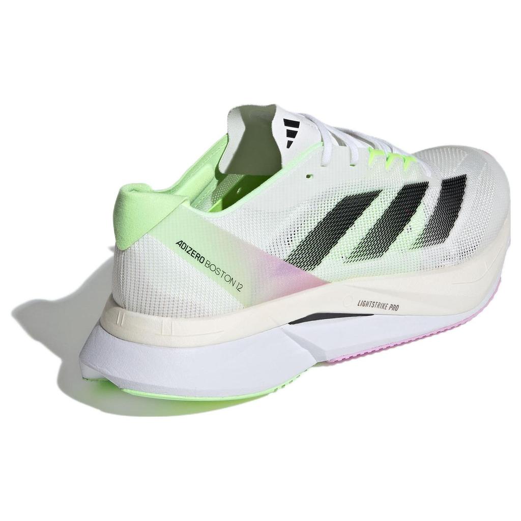 adidas Adizero Boston 12 White Green Spark Мужские кроссовки Cloud-White Core-Black IG3321