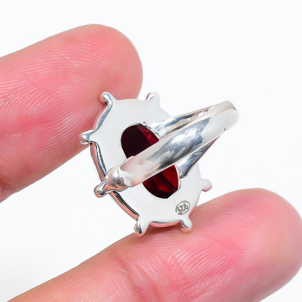 Кольцо из серебра 925 пробы с красным гранатом V6366, красное кольцо, овальное кольцо, подарок на День святого Валентина, подарок для нее, подарок на день рождения, украшения ручной работы, серебряные украшения, не