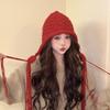 Autumn and Winter Tassel Woolen Hat Cute Baotou Ear Protection Hat for Women Korean Style Versatile Knitted Hat Sweet Handmade Warm Hat