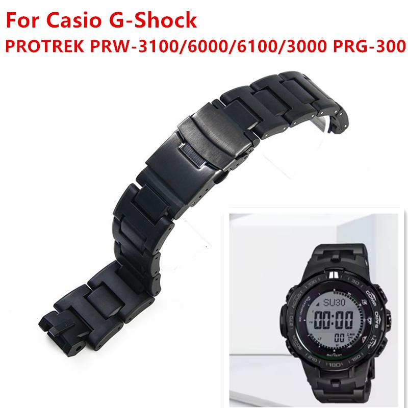 16 мм Для Casio G-Shock PROTREK PRW-3100/6000/6100/3000 PRG-300 модифицированный композитный ремешок для часов из пластиковой стали Аксессуары для ремешка на запястье